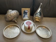 Bundle of Moroccan Items Ceiling Lampshade Wall Mirror Tea Light 3 Trays Candle