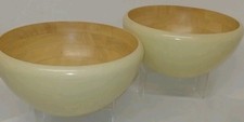 Two T&G Woodware Ltd Large Cream Natural Bowls And Servers