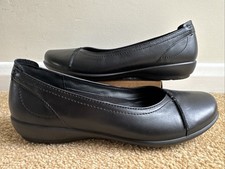 Hotter Robyn II black leather Flats Dual Fit Uk 6 STD EU 39