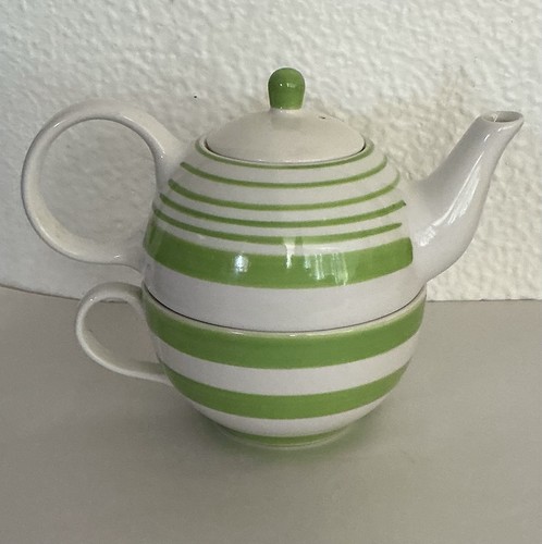 Hues brew teapot white green - n,