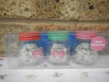 SANRIO 2017 HELLO KITTY , THREE JARS OF ERASERS 