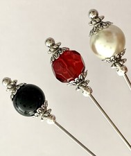 3 X Hat Pins Vintage Antique