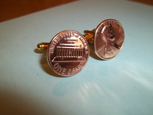 One cent coin cuff links - coin,