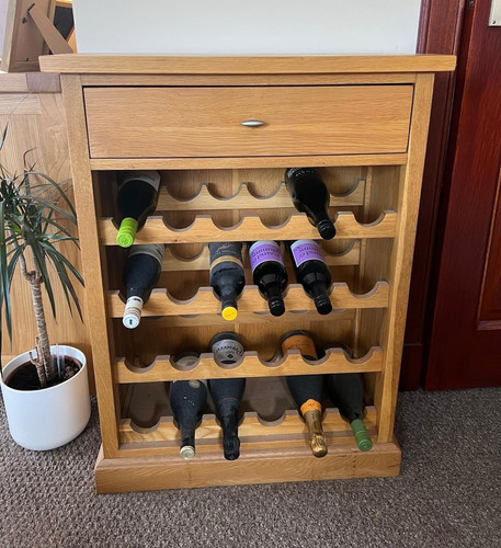 Oak wooden wine rack with - oak,
