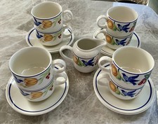 CHURCHILL The Chartwell Collection Paloma 8 x Tea cups & Saucers + Milk Jug