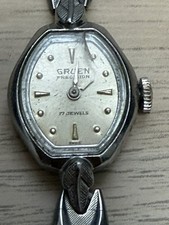 Vintage Gruen Precision 17 Jewels Windup Ladies Watch w/ Drema Band - Working