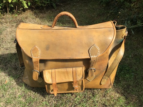 Vintage tan leather - tan, holdall