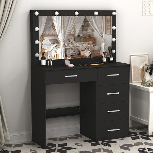 Black dressing table set with - dressing,