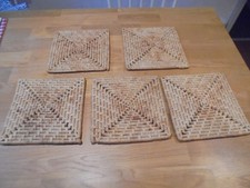 Vintage Wicker Rattan Woven Place/table  Mats x 5