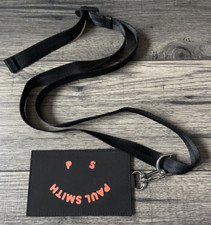 PS PAUL SMITH "HAPPY" FABRIC CARDHOLDER WITH STRAP