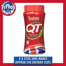 Typhoo QT Instant Tea XL With Milk Whitener English Breakfast Tea 225g x 6 Jars