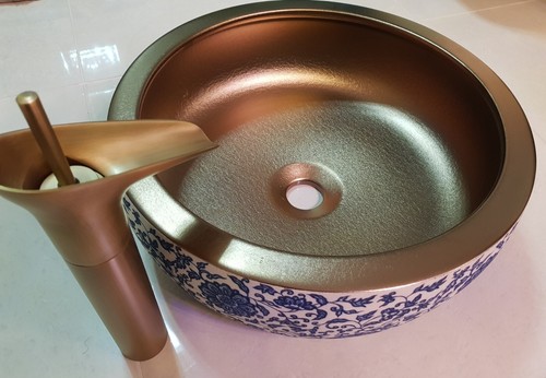 Hand basin copper floral - copper,