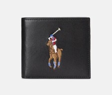 Polo Ralph Lauren Wallet Coin Medium Leather Black MPOLO SP 23 J £110 *GENUINE*