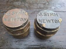 2 Vintage J SYMM NEWTON NORTHUMBERLAND Farm Horse Cart Wheel Hub Nut FREE P&P 