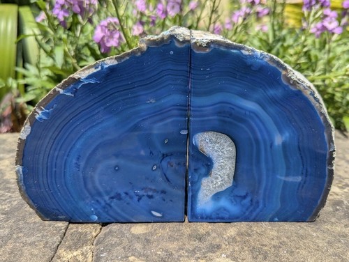 Matching blue agate - blue, geode