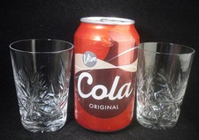 2 Edinburgh Crystal STAR OF EDINBURGH Small Flat Tumbler Glasses 3.5"h (signed)