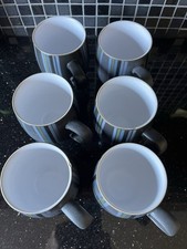6 Denby Large Cup Jetstripes
