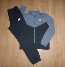 NIKE NSW WOVEN POLY TWO TONE DARK GREY FULL TRACKSUIT SIZE XL AGE 13-15 RRP £60