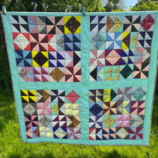 Patchwork quilt throw homemade