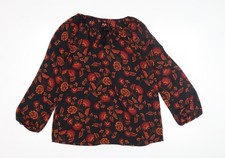 BHS Women's Black Floral Tunic