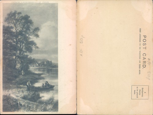 River scene with boat - , and