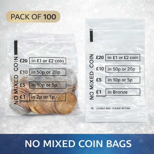 100 plastic coin bags - plastic,