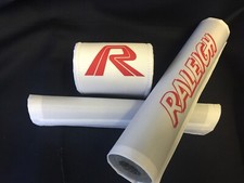 Raleigh Burner Mk2 Pad Set White Nylon With Red writing