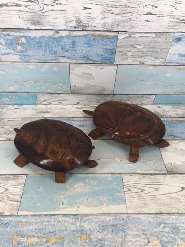 Hand carved wooden turtle - wooden,