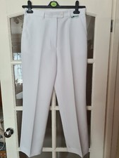 Men's Bowls White Trousers Size 12/27" Teflon Coated