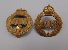 2nd DRAGOON GUARDS BRITISH ARMY CAP BADGES - QUEENS BAYS x 2