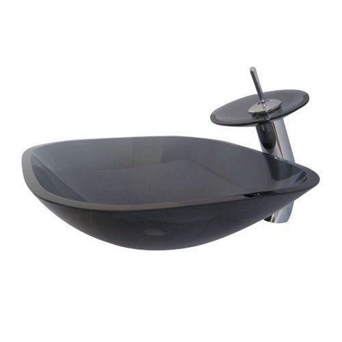 Black grey square glass - black,