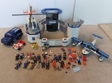 Playmobil Police Station 6872 & Helicopter 6921 Police Van And figures. Bundle