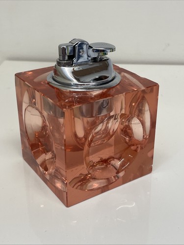 Vintage 1970s glass cube table - cube,