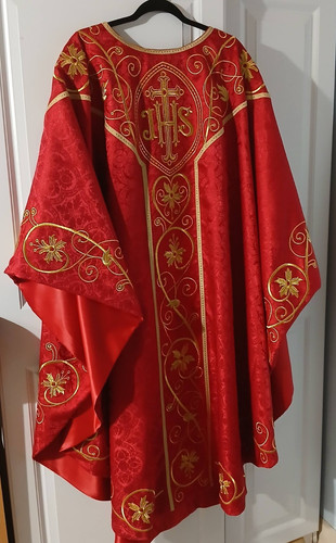 Beautiful red chasuble and - beautiful,