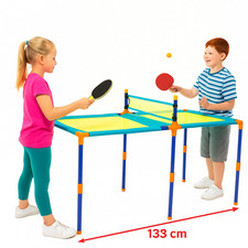 Portable Table Tennis Ping Pong Set Childrens Foldaway Table 133cm Bats Ball Net