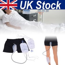 Male Urinal Leg Bag Incontinence Men's Silicon Urine Collector 500ml w/ Catheter