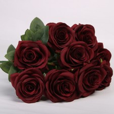 10 Heads Silk Rose Artificial