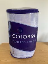 Coloroll Pink & Lavender Reversible Quilted Throw Double Bed 250cm x 265cm
