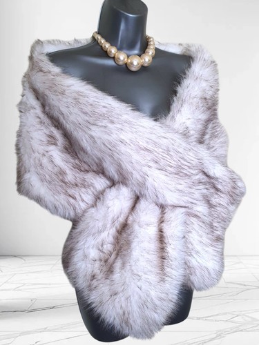 Faux fur wrap shawl - fur,