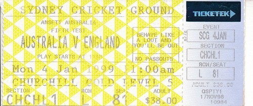 Cricket ticket australia v - cricket,