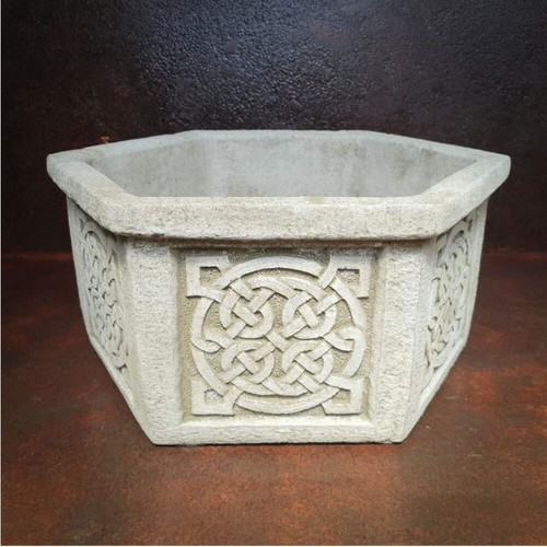 Hexagon shaped celtic planter - shaped,