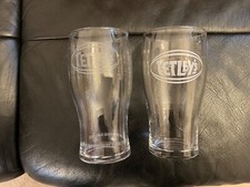 A Pair of Tetley One Pint Glasses, No Chips or Scratches