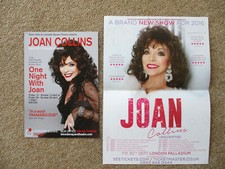 Joan Collins - flyer for her one-woman show in London and her 2016 tour.