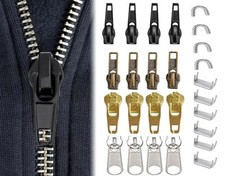 26 Pcs Zipper Replacement Kit repair Stops sliders Fix Puller Jacket Bag Tent UK