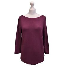 Hobbs Knitted Sweater Jumper Purple Long Sleeve Boat Neck  L 12 Women's