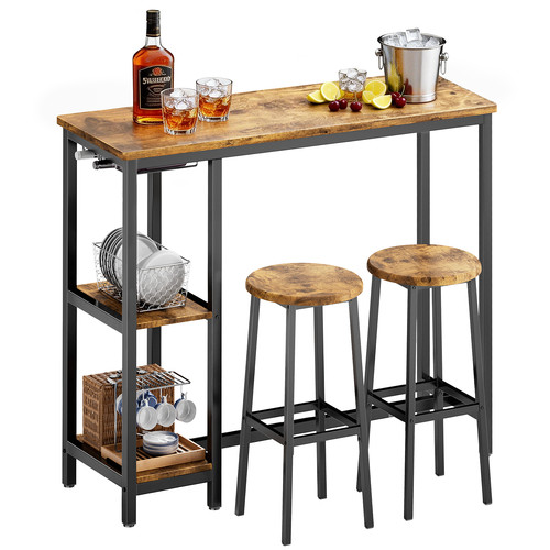 Breakfast bar table set with - breakfast,