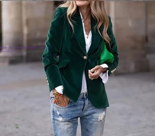 Women Suit Jacket Golden