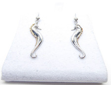 Clogau Gold Silver & 9ct Rose Gold Seahorse Drop Earrings