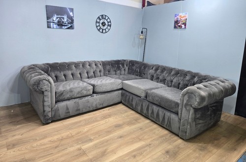Large chesterfield grey - grey, corner