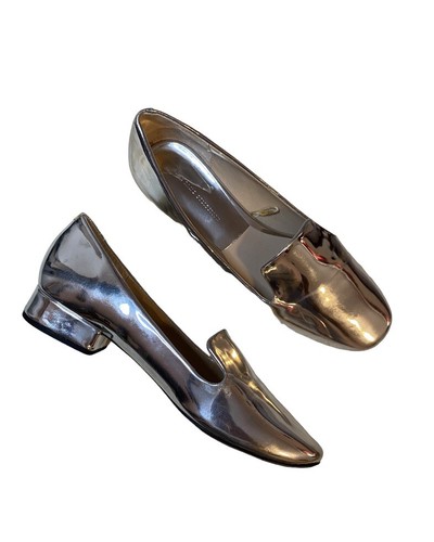 Zara mirrored silver loafers - zara,
